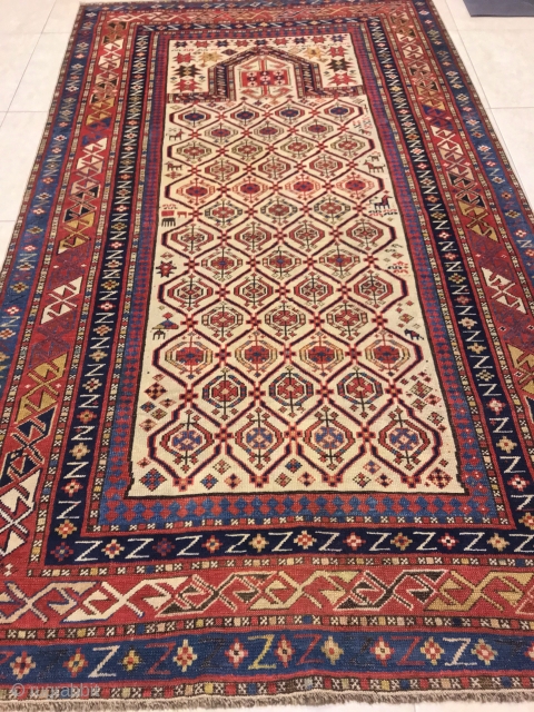 caucasus  daghestan  prayer  rug  cm 1.52 x 0,87  1880  circa good  condition  fine quality           