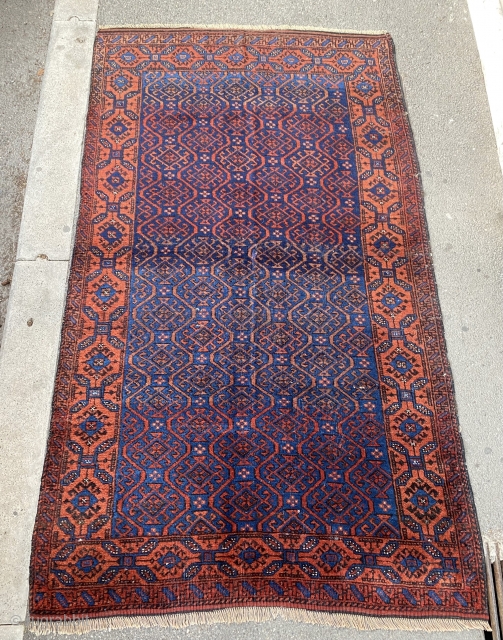 antique Baluch Khorasan  cm 1.90 x 1,15 19th century some small old restorations.soft wool                  