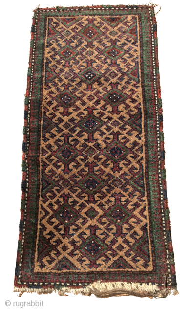 ANTIQUE BALISHT  CM 0.80 X 0.40   19TH CENTURY   NATURAL COLOUR & CAMEL                