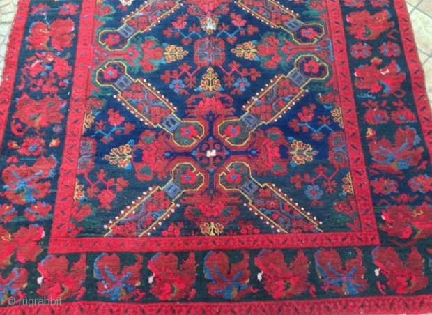 antique CAUCASIAN  seichour CUBA  rug  CM 4.00 X 1.40                     