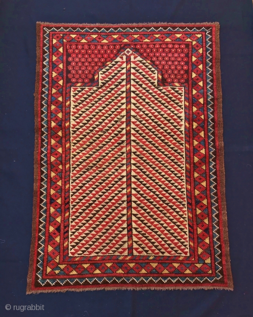 ERSARI  TURKMEN PRAYER RUG  CM 0,95 X 0,68 1880/90 CIRCA  GOOD  CONDITION NATURAL COLORS               