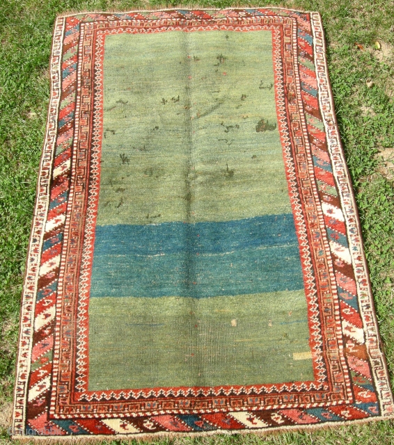 Northwest Persian Kurdish rug  before  end  after repair  condition    cm  145 x 96 circa  1880         