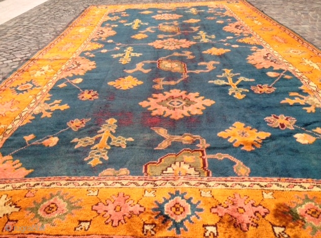 antique anatolian ushak carpet cm 4.65 x 2.62  1900  circa                     