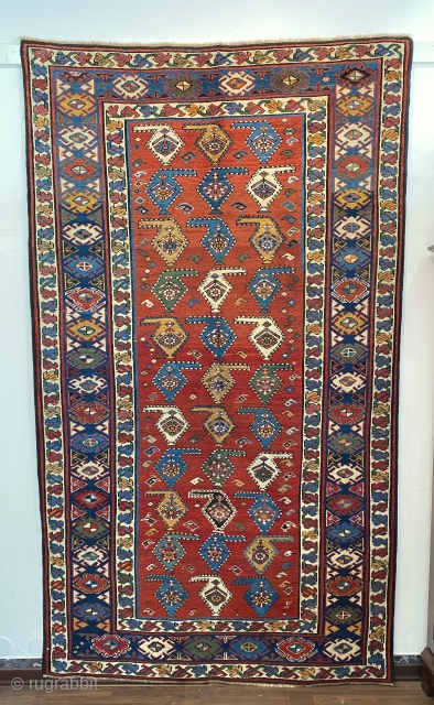 CAUCASIAN ANTIQUE  KARABAG CM 2,50 X 1.50 19TH CENTURY 1880 CIRCA  VERY GOOD  CONDITON NATURAL COLORS              