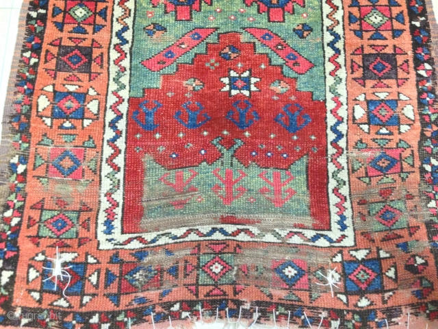 antique anatolian konya rug 18th century  cm 1.45  x 1.04                     