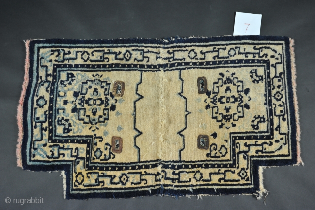 antique Tibetan saddle rug cm 110  x  062  circa  1900                   