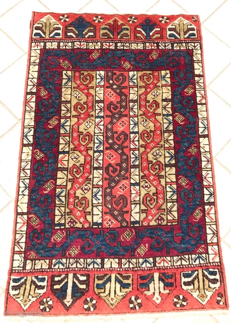 ANTIQUE   ANATOLIAN SIWAS  YASTIK CM 0.82 X 0.53 1880  CIRCA  GOOD  CONDITION NATURAL COLORS             