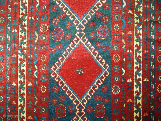 Antique persian Kurdish rug. Late 19th century size 260 x 113                      