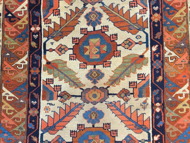 ANTIQUE.  SHAHSAVAN  RUNNER RUG  CM 2,65 X 1,00. 19TH CENTURY   1850 CIRCA.PERFECT STATE OF CONSERVATION.  NATURAL AND FANTASTIC COLORS        