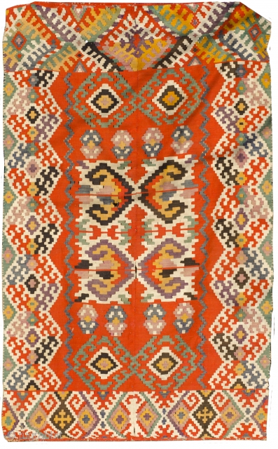 One of the most beautiful Vojvodina kilim I have seen, splendid colors, bordjalu like border. 19 th century. 
Available in online auction /30th November - 14th December/ Catalog is available at the  ...