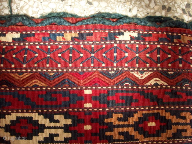 Antique Yomud Turkmen flatwoven chuval                            