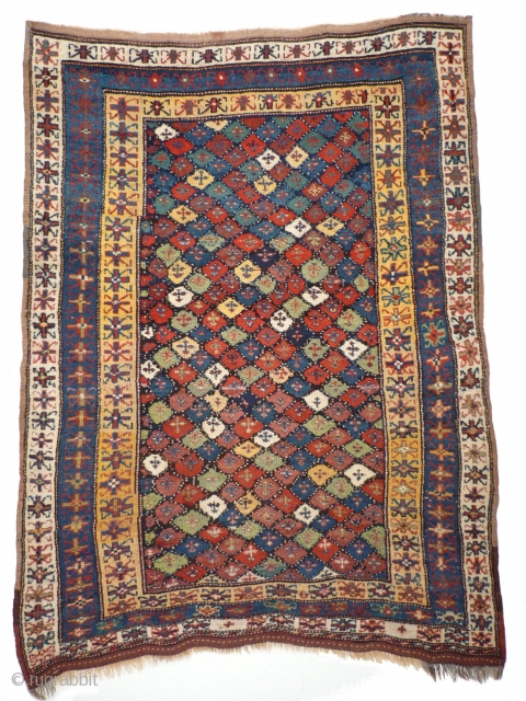 # 844 Fantastic Kordi rug, 156/206 cm, Khorasan, Northeast Persia, ca. 1900, good condition with traces of wear, free interpretation of a typical Kordi motif (cf. Stanzer, Kordi...), first class natural colours,  ...