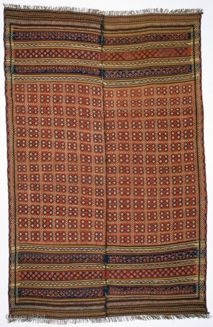 # 155 Kurdish Flatweave in two halfs, 146/223 cm, Mazandaran area / North Persia, 1st quarter 20th century, very good condition, Ex-Adil-Besim- / Langauer-Collection, please cf. Wertime in OCTS I ! For  ...