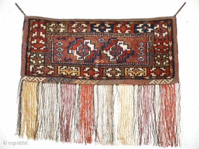 # 917 Kordi Tobreh, 75/32 cm (without tassels), Khorasan, ca. 1930, rare complete tent bag in "Turkmen Torba" style, natural dyes, very good condition, not published up to date! For a complete  ...