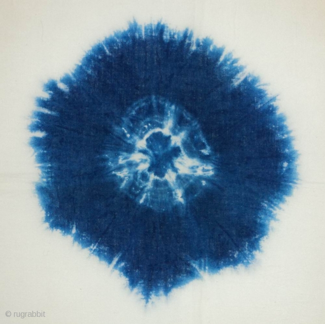 Indigo Kumo Shibori panel, Japan, Taisho (c.1920), 117x67cm. The common English translation of the Japanese word shibori is "tie-dye". However, a more accurate translation is "shaped-resist dyeing," which describes the inherent patterning  ...