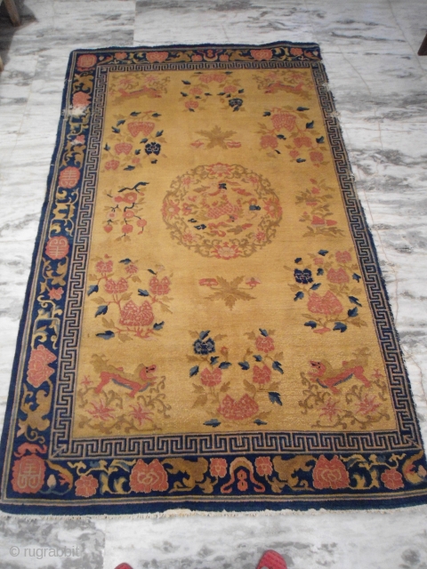 Late 19th century Chinese rug
8'x5'
one border missing                          