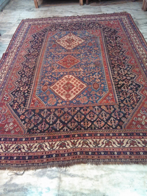 1910s Kashkay persian rug
7 x 10 ft 
short pile, no holes, 
worldwide shipping                    