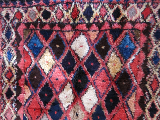 Baktiari Gabbeh rug with mostly natural colors. Amazing wool and pile.. Great condition. Circa 1900 -1920s Size : 95 " X 60 " - 240 cm X 152 cm vedatkaradag@gmail.com   