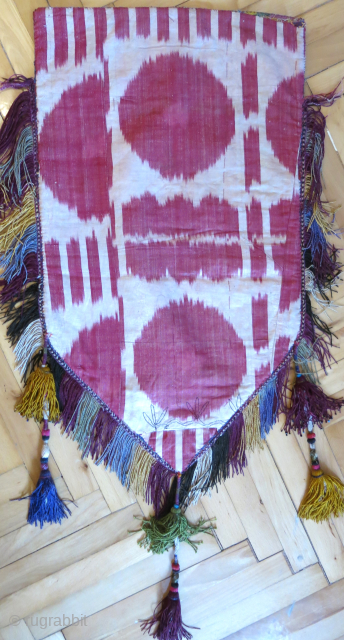 Lakai Ilgich silk embroidery with ikat backing. size 65 cm X 35 cm vedatkaradag@gmail.com                   