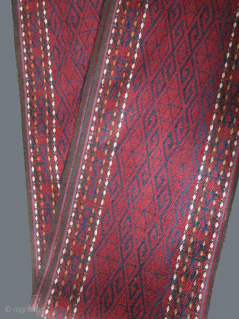 Turkmenistan Yomud tribal complete tent band. All wool and fine strong flat weave. Total almost 17 meters long. 26 cm -over 10" wide. That is the largest one thye weave to cover  ...