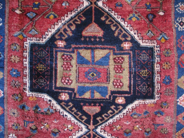 East Anatolian Gaziantep, Kurdish main rug. very strongly woven, mixed wool and cotton spun warps and cotton - wool wefts. Natural colors. two birds indicate that it was a Dowry rug. circa  ...