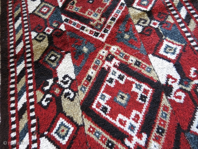 Central Asia Middle Amu Darya all wool julkur rug. woven in panels, natural colros Circa 1900s. 134" X 48" - 340 cm X 122 cm        