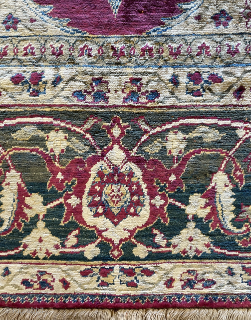 a very rare ottoman silk rug                           