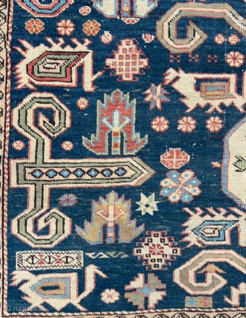 Caucasian shirvan carpet size 200x130 cm                           