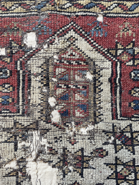 West Taurus Mt. Turkmen nomadic mini prayer rug..size 120 x 100 cm