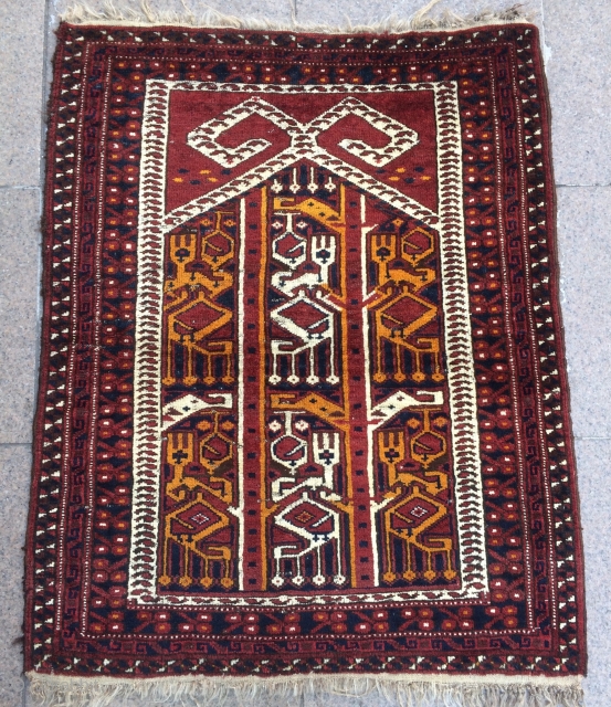 Turkeman prayer rug size 100x80cm                            