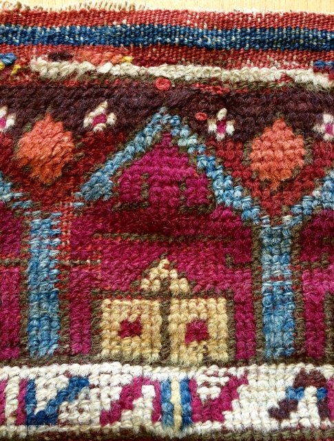 Anatolian Kurdish fragmand rug size 100x56cm                           