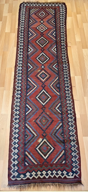 Shiraz Kilim very old very fine quality and rare size 232x63cm                      