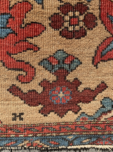 Very cute heriz or Bahsahis carpet , ground wool is camel wool, size 210x110cm                   