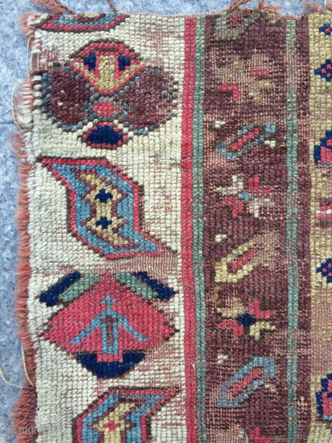 Shahsevan Fragmant rug around 1840 century size 77x97cm                         