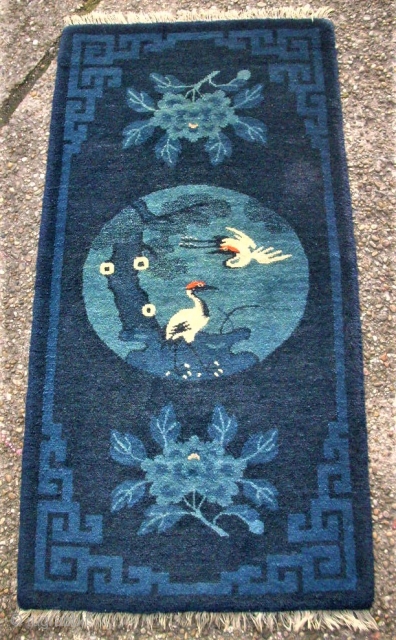 Antique chinese Pao-Tou rug. Size: 60 x 119 cm. Very good condition. Top!                    