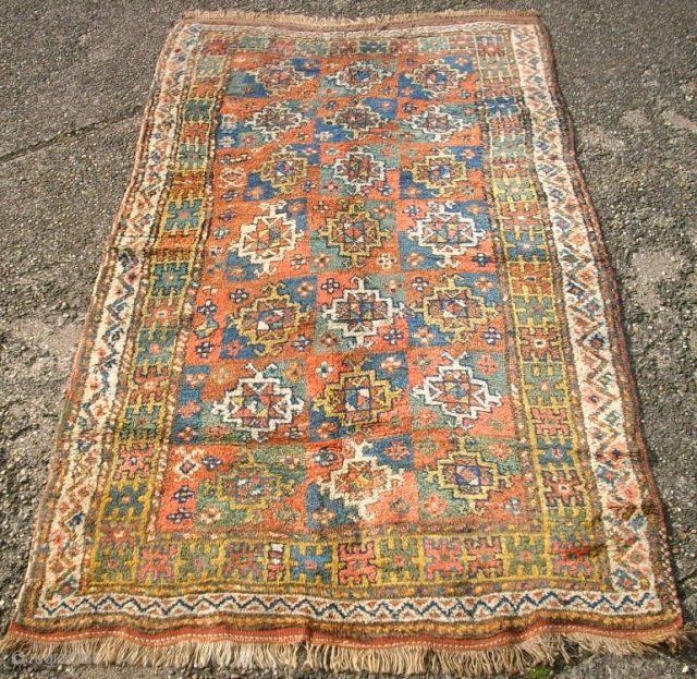 Antique Quchan Kodi rug. Size: 132 x 221 cm. Full pile. Used. Natural dyes.                   