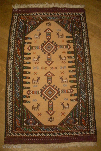 Kordi Quchan Kilim Sumakh. Size: 53 x 90 cm. Top condition. Very nice, small piece.                  