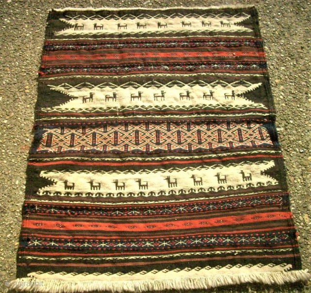 Baluch flatweave - Size: 71 x 87 cm. Very good condition.                      