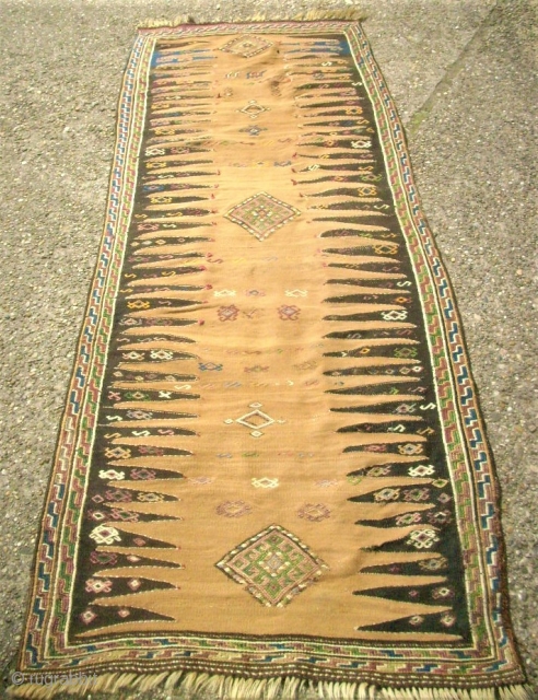 Kordi Quchan Kilim Cicim runner. Size: 87 x 238 cm.                       