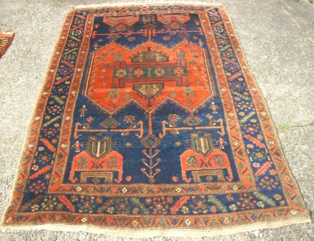 Very old and special kurdish rug. Koliai. Size: 143 x 237 cm. Good condition. All natural colors. Wool on wool.             