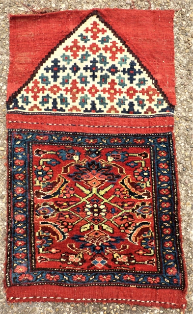 antique Bidjar Mafrash side. Size: approx. 50 x 50 cm. Great colors and perfect wool.                  