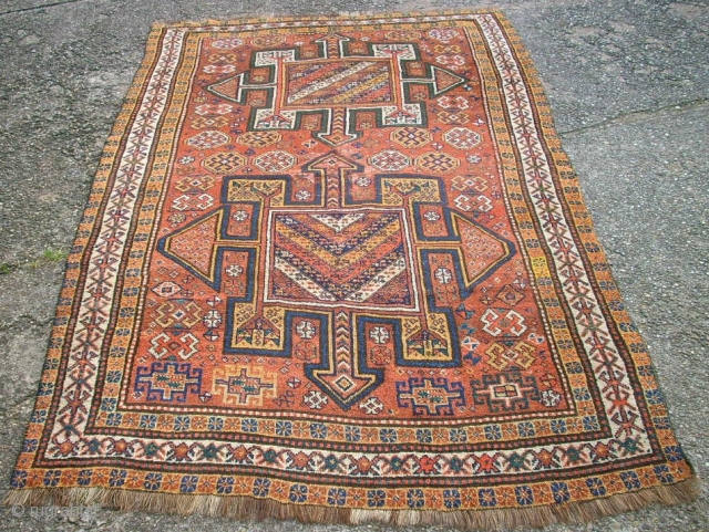 Very old Kordi Quchan rug. Size: 155 x 261 cm. In the middle some low pile. One small repair.              