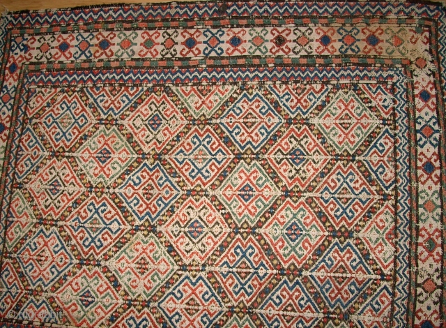 Very old Shasavan bag front. Size: 57 x 50 cm. Spezial colors. Fine work.                   