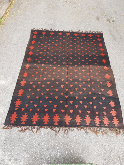 A simple, very old Bulgarian Sarkoy kilim, measuring about 2.2x1.7m. 
Ask for the price                   