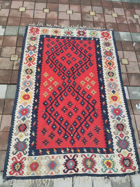 Antique Pirot Sarkoy kilim, measuring about 2x1,5m, about 120 years old.
Ask for the price                   