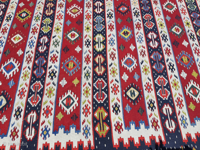 Large, antique Pirot Sarkoy kilim, dimensions about 380x345cm, in excellent condition, ask for price                   