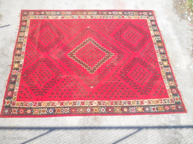 Antique sarkoy Pirot kilim.
beginning of 20th century 
4 x 3,5 meters 
                     