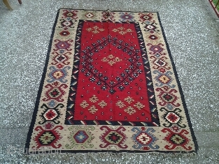 Antique Pirot sarkoy kilim named Venci , age: end of 19th century dimensions: about 170x100, very rear and unique ornament
Ask about this           