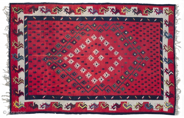 Beautiful sarkoy pirot kilim, measuring about 2,4x1,7m , about 140 years old...                     