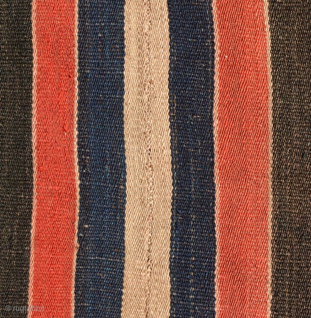 A finely hand spun hand-woven four paneled woolen Bhutanese blanket (i.e. four individually woven strips or panels sewn together post weaving) made with all natural dyes, almost certainly in Bhutan, or at  ...